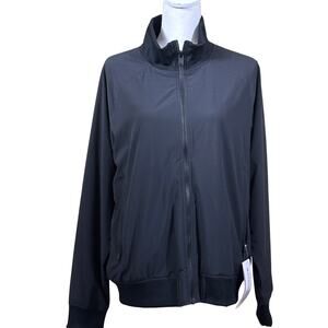 Athleta Brooklyn Bomber Jacket, black, NWT, track style,athleisure, sporty chic